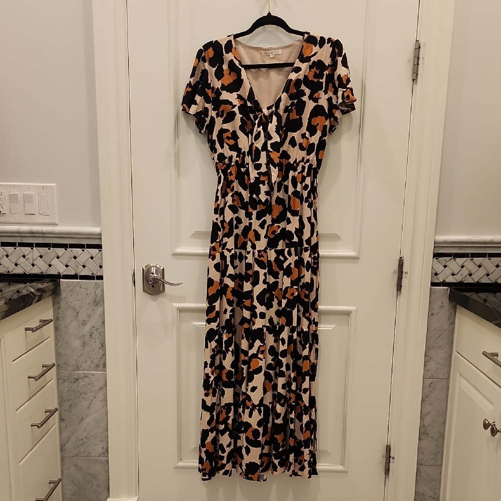 Elegant Animal Print Maxi Dress